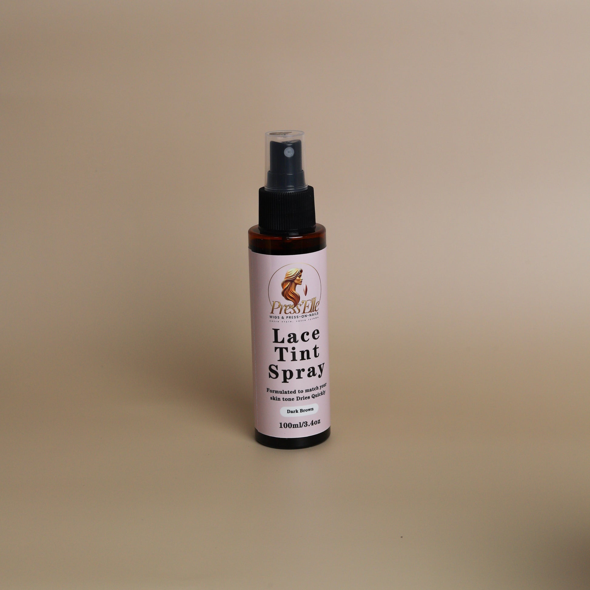 Spray teinté noir profond dark brown pour lace wig